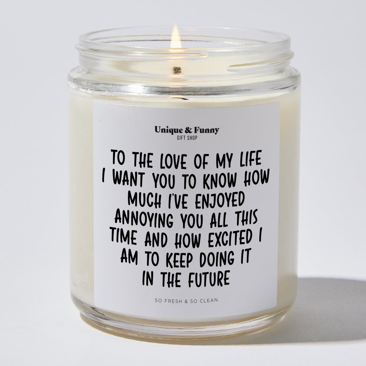 Anniversary Present - To the Love of My Life. I Want You to Know How Much I've Enjoyed Annoying You All This Time and How Excited I Am to Keep Doing It in the Future - Candle